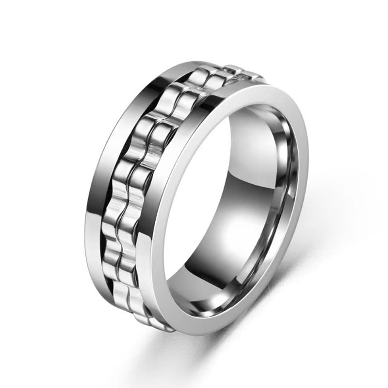 Anillo Giratorio de Titanio para Hombre · 5 Colores