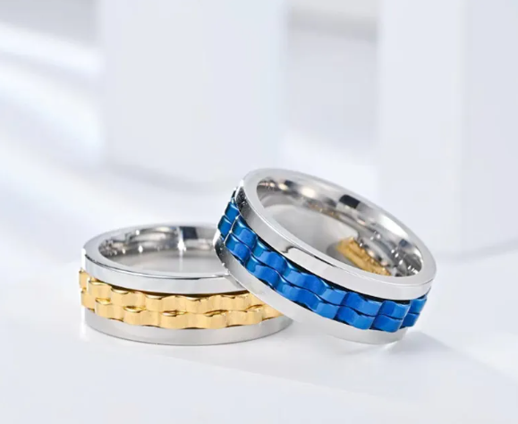 Anillo Giratorio de Titanio para Hombre · 5 Colores
