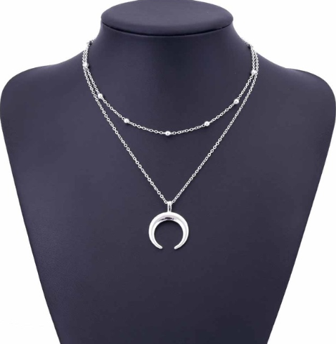 Collar Doble Media Luna · Dorado