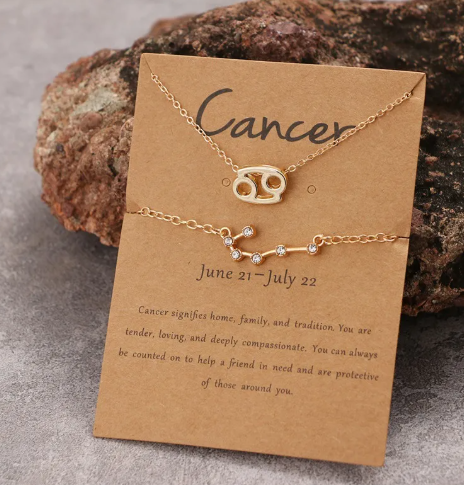 Conjunto del Zodíaco · Collar, Pulsera y Tarjeta