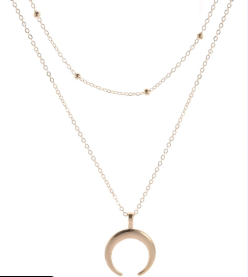 Collar Doble Media Luna · Dorado