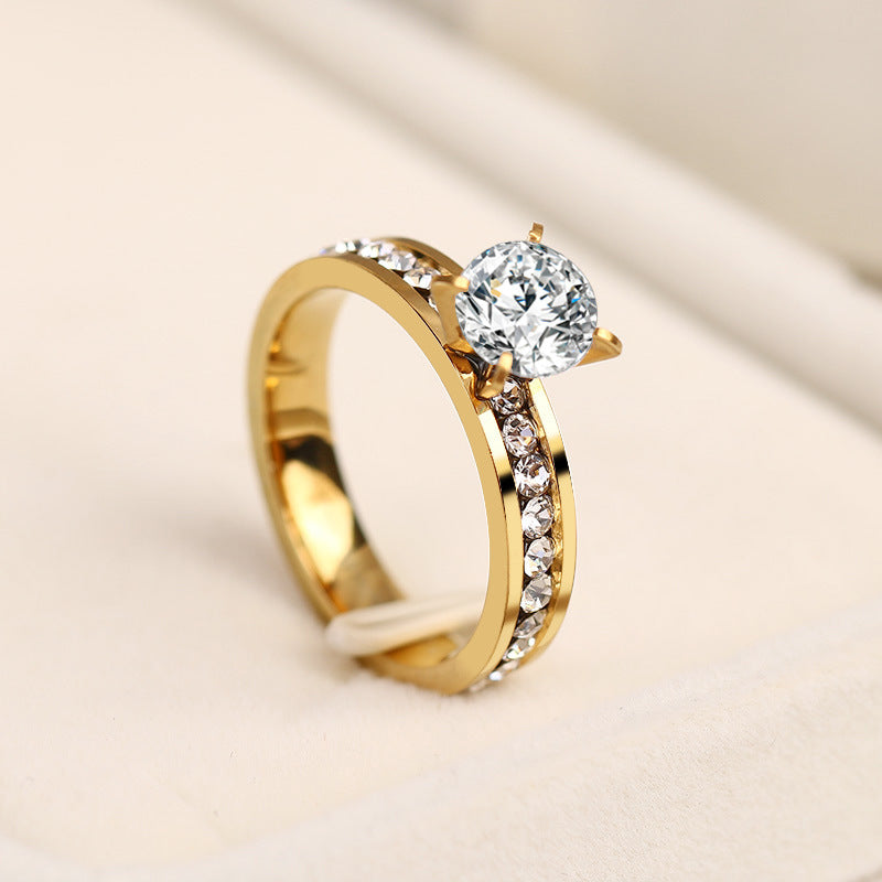 Anillo Geométrico con Brillantes · Platino u Oro Rosa