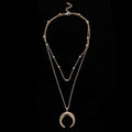 Collar Doble Media Luna · Dorado