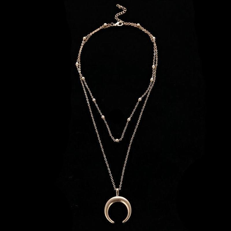 Collar Doble Media Luna · Dorado
