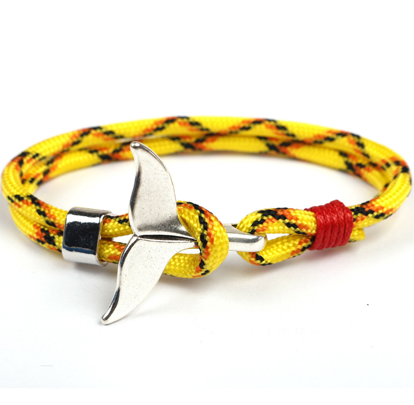 Pulsera Cola de Ballena y Ancla · Cordón Paracord