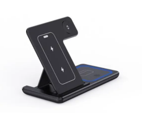 Cargador Inalámbrico 3 en 1 Plegable 15W con Luz LED