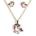 Conjunto de Unicornio Arcoíris · Collar y Pendientes