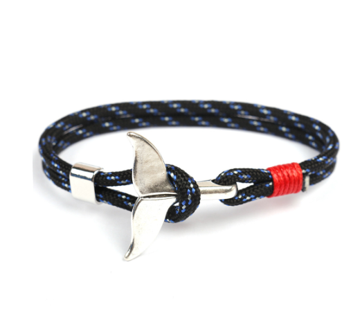 Pulsera Cola de Ballena y Ancla · Cordón Paracord