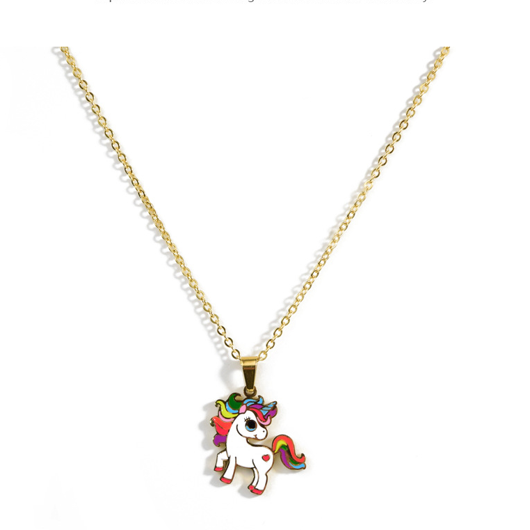 Conjunto de Unicornio Arcoíris · Collar y Pendientes