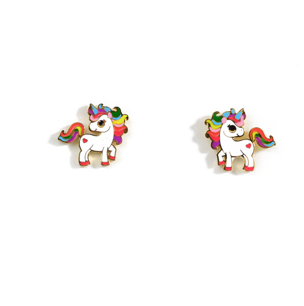 Conjunto de Unicornio Arcoíris · Collar y Pendientes