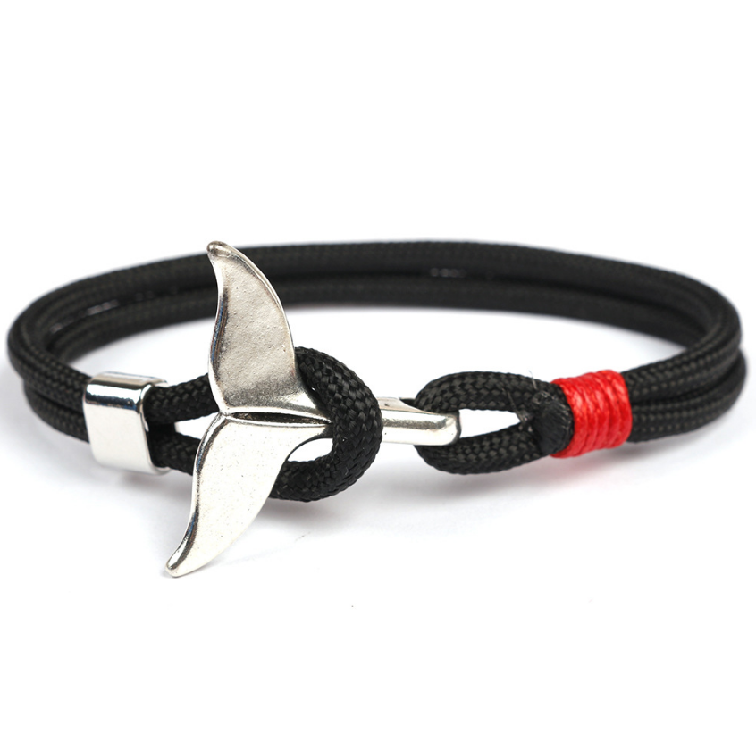 Pulsera Cola de Ballena y Ancla · Cordón Paracord