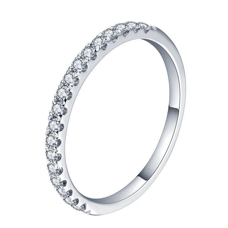Anillo de Plata de Ley con Moissanita