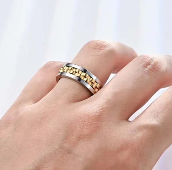 Anillo Giratorio de Titanio para Hombre · 5 Colores