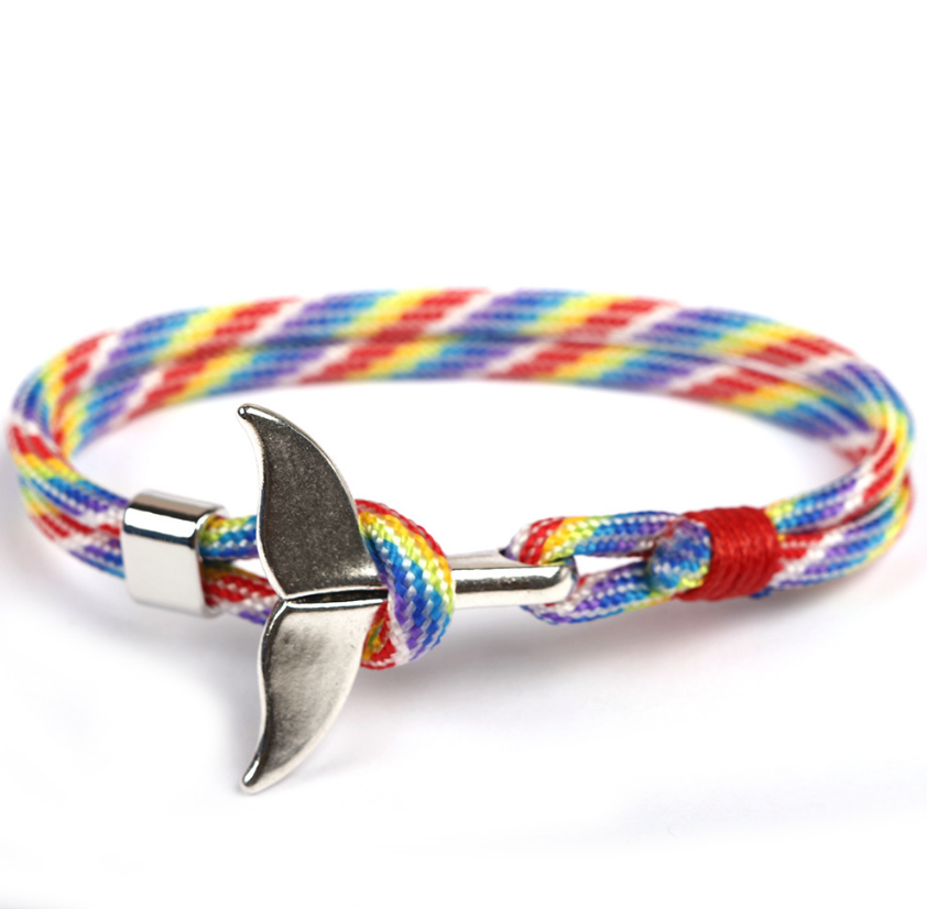 Pulsera Cola de Ballena y Ancla · Cordón Paracord