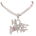 Cadena Cubana Brillante Plateada para Hombre