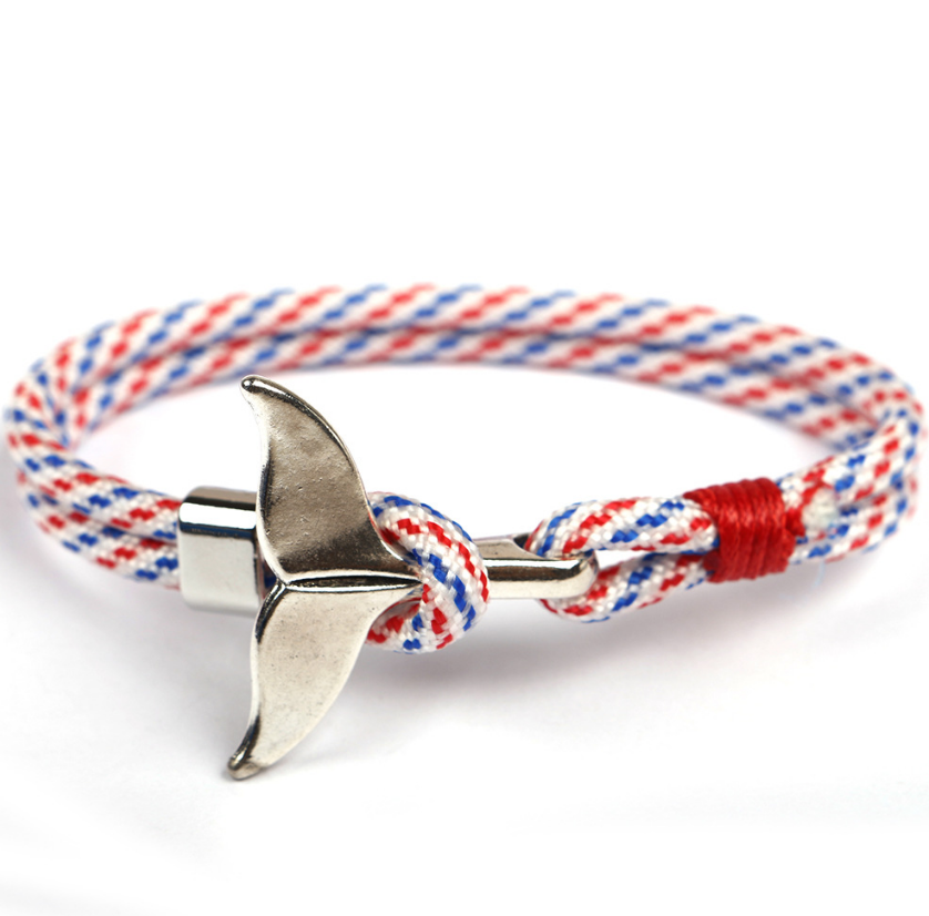 Pulsera Cola de Ballena y Ancla · Cordón Paracord