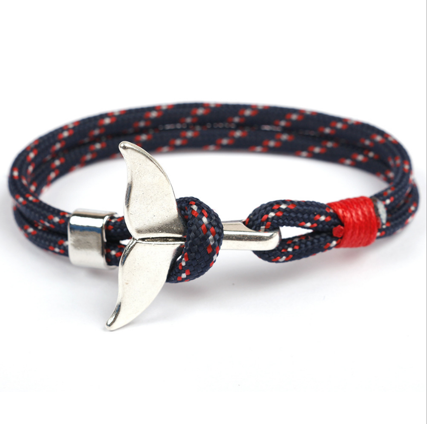 Pulsera Cola de Ballena y Ancla · Cordón Paracord