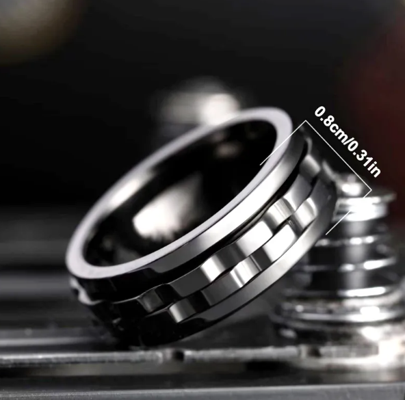 Anillo Giratorio de Titanio para Hombre · 5 Colores