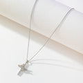 Collar Cruz con Corona y Circonitas · Plateado