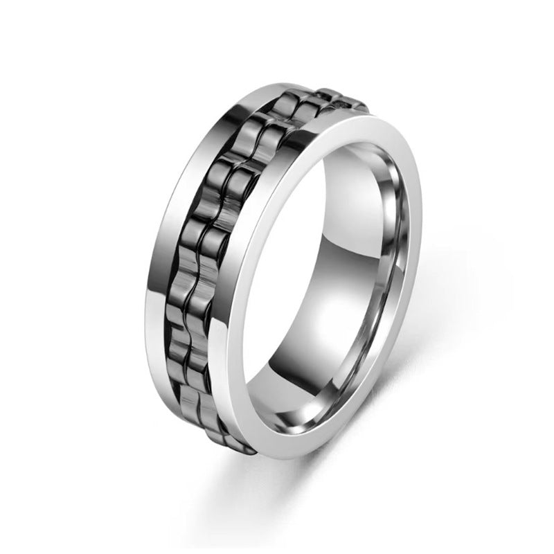 Anillo Giratorio de Titanio para Hombre · 5 Colores