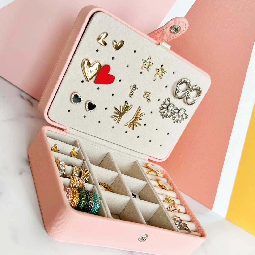 Joyero Inteligente de Cuero Vegano · Rosa o Blanco
