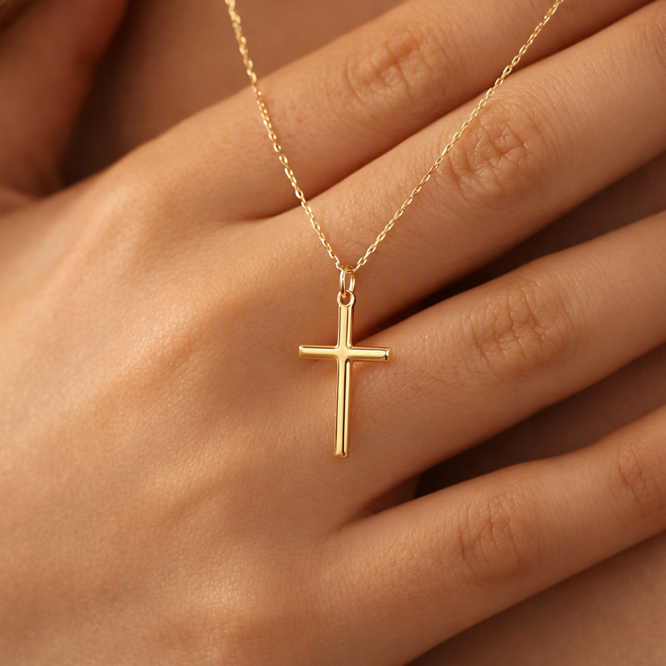Collar Cruz Bañado en Oro con Circonitas · 4 Diseños