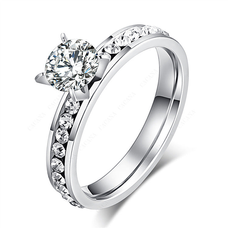 Anillo Geométrico con Brillantes · Platino u Oro Rosa