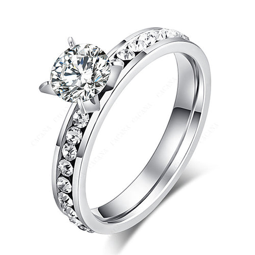 Anillo Geométrico con Brillantes · Platino u Oro Rosa