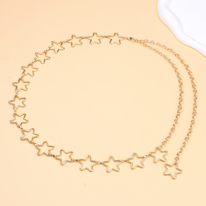 Cadena de Cintura con Estrellas Caladas
