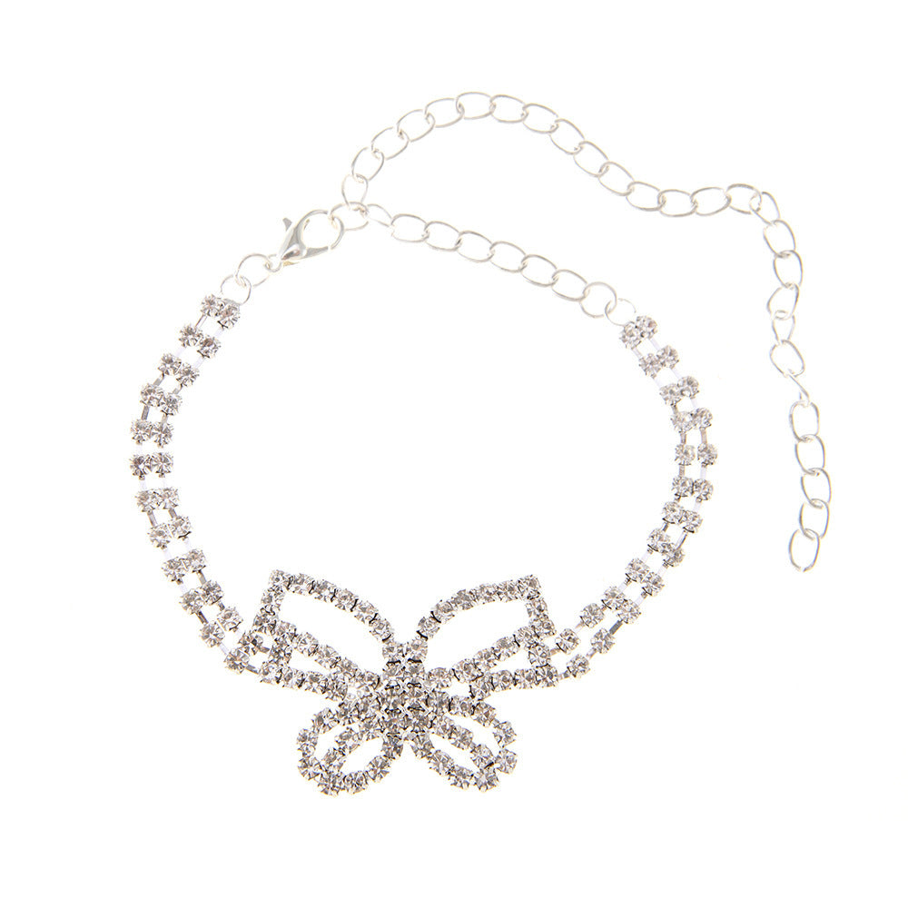 Tobillera Multicapa de Mariposa con Brillantes · Pack de 2