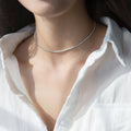 Collar Choker de Plata de Ley 925 con Detalles Brillantes