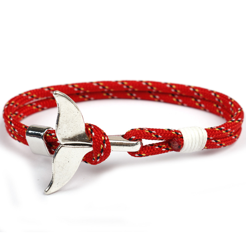 Pulsera Cola de Ballena y Ancla · Cordón Paracord