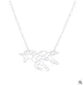 Collar Origami de Unicornio y Caballo · Acero Inoxidable