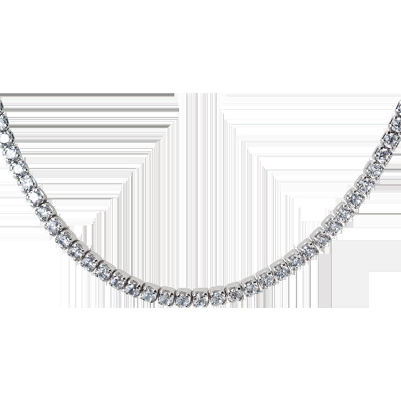 Collar Choker de Plata de Ley 925 con Detalles Brillantes