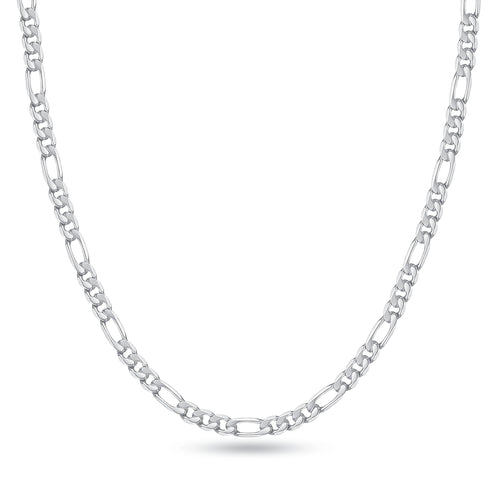 GLIJWELE Silver Chain for Men Sterling Silver Chain for Men 3mm Silver Chain for Men Chain Necklace Mens Chain Sterling Silver Figaro Chain Necklace for Men Gifts 22 Inch