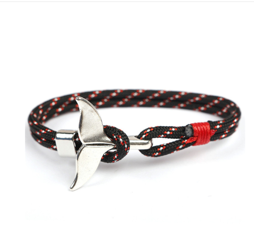 Pulsera Cola de Ballena y Ancla · Cordón Paracord